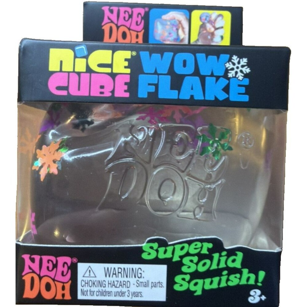 NeeDoh Nice Cube WOW  Flake Snow Super Solid Squish Toy NIB